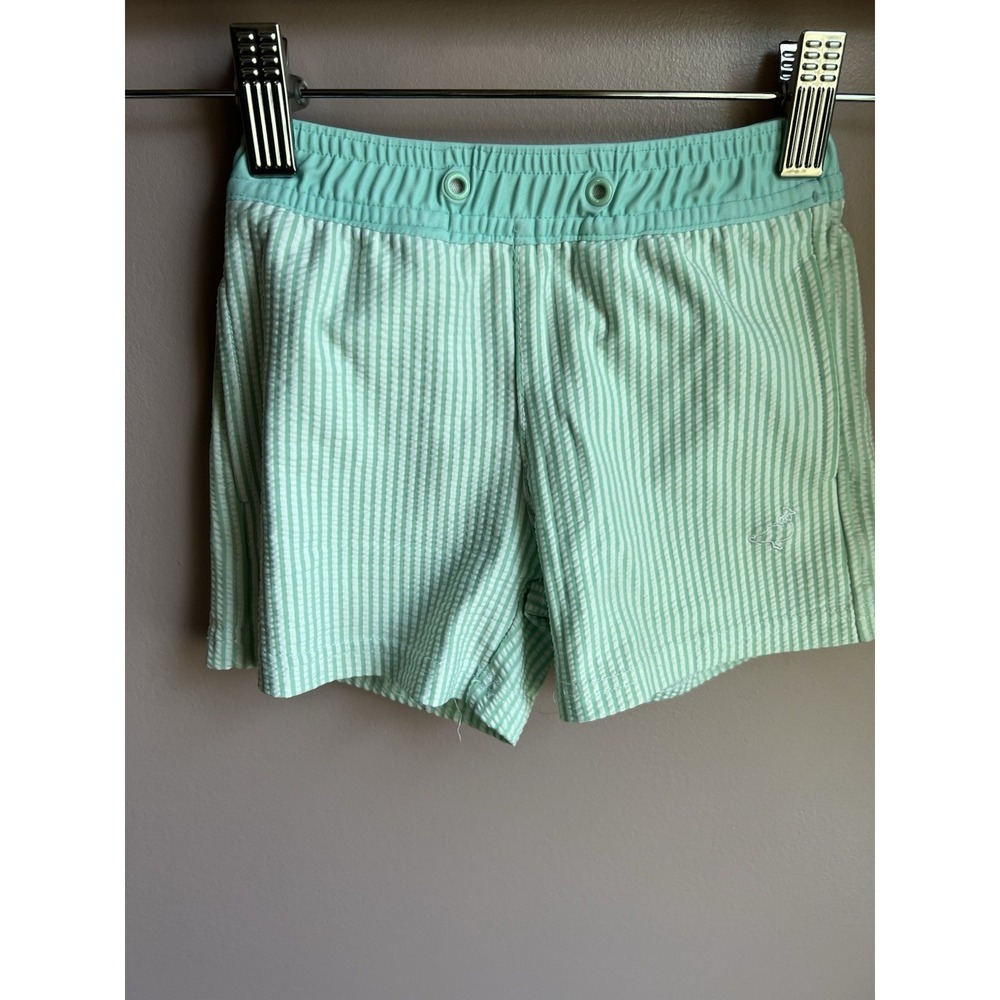 Properly Tied Boys Seersucker Swim Trunks Green Size 18‎ Months